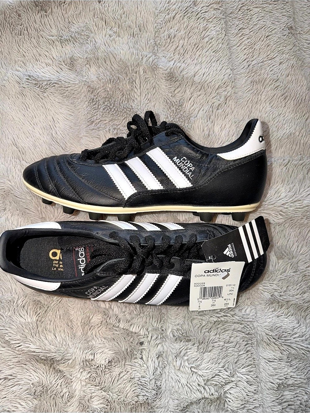 adidas Copa Mundial Firm Ground Soccer Cleats Black & White US 8